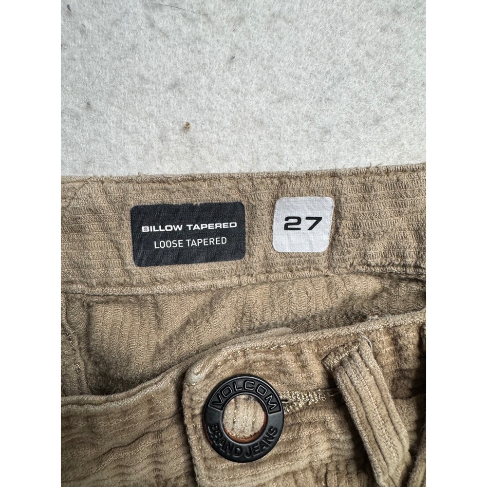 Volcom Billow Tapered Corduroy Pants Mens 27 Tan Khaki Loose Fit Skateboarding - Picture 9 of 14